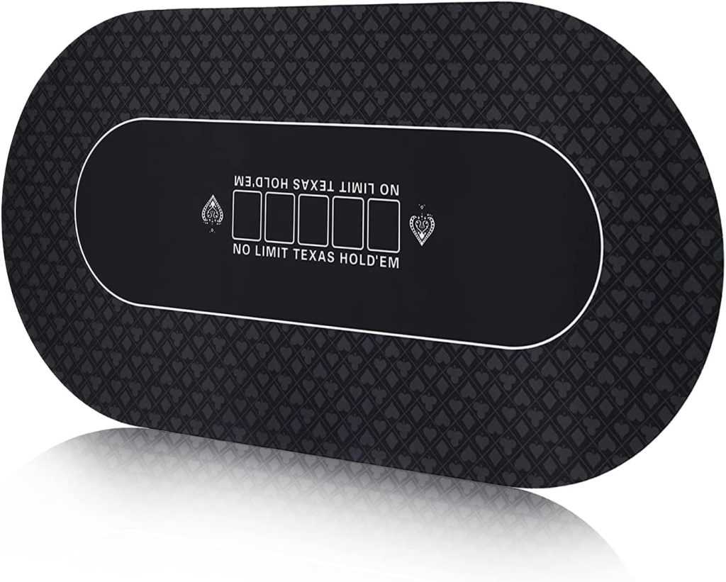 FURUISEN 70 x 35 Inch Texas Holdem Poker Mat for Table, Portable Poker Table Top with Smooth Premium Surface, Noise Reduction, and Carrying Case for Professional Poker Games Casino Games